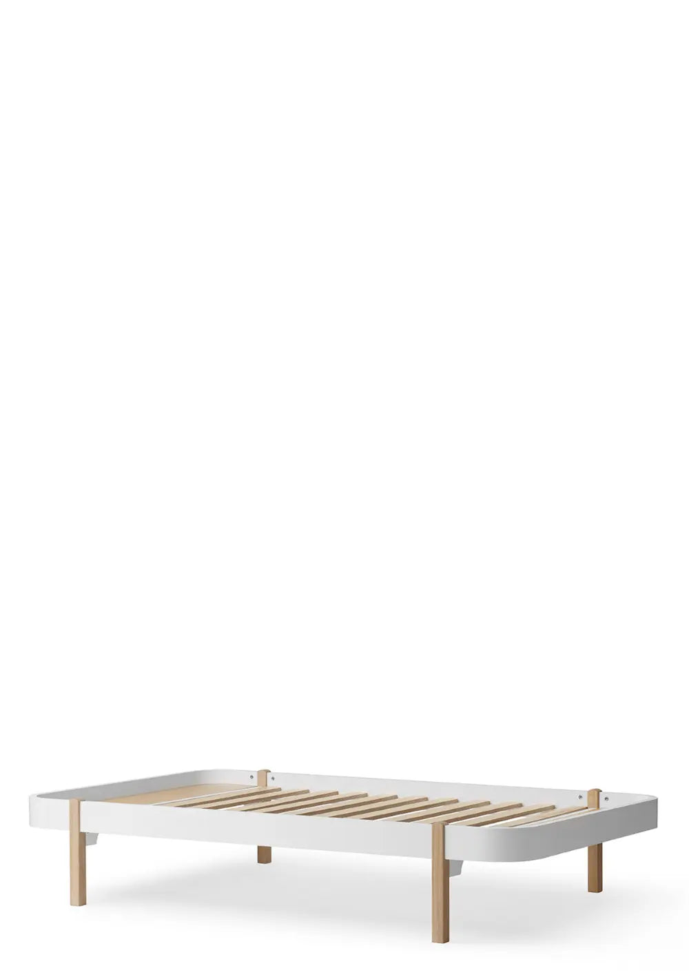 Lounger Bett 'Wood' Weiß/Eiche 200 x 120 cm