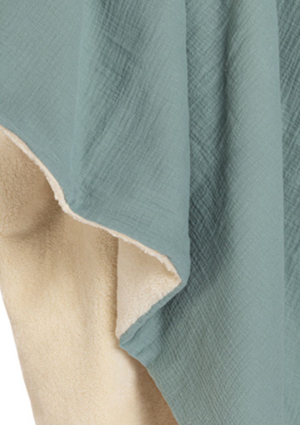 Bio-Musselin Decke mit Teddyplüsch Mint