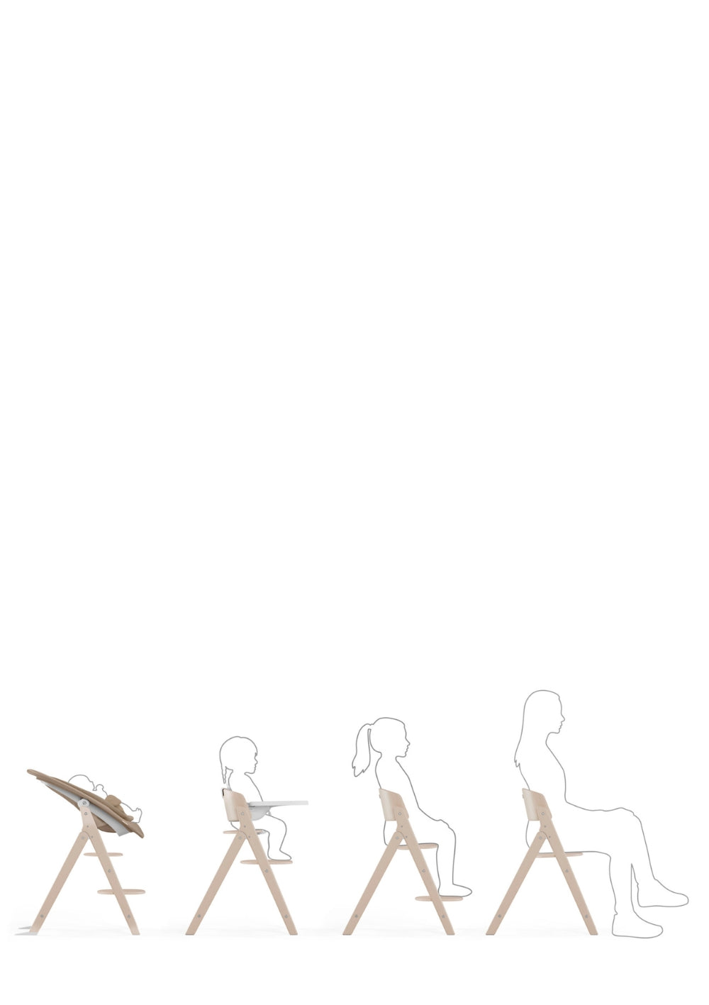 Cybex Hochstuhl Click & Fold 4-in-1 Set All Natural