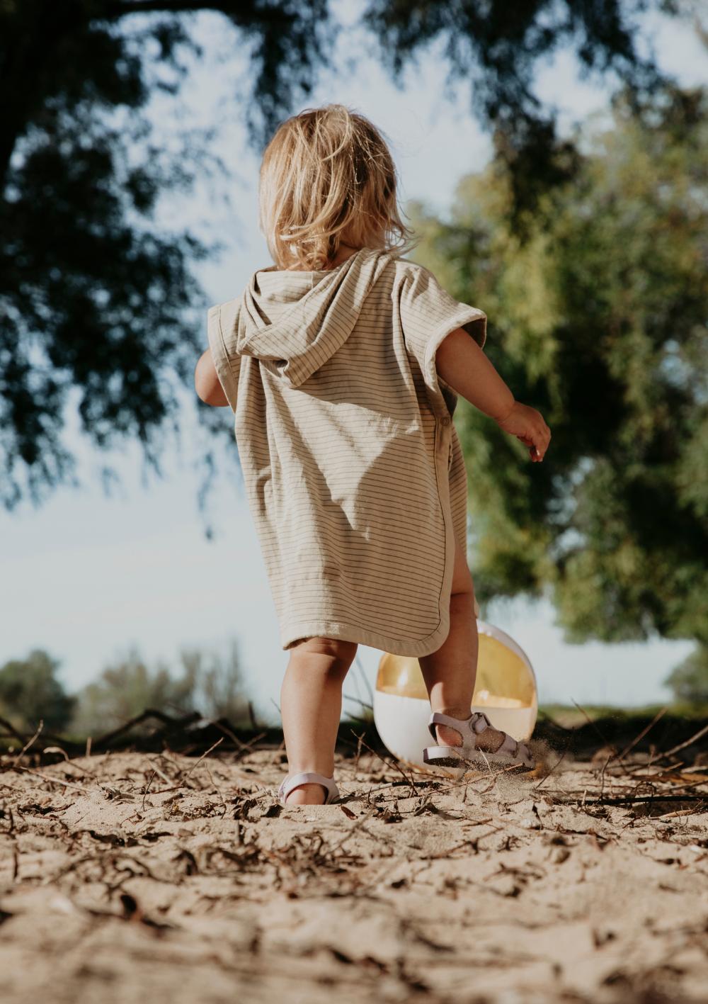 UV-Poncho (UPF 50+) Sandy Beach/Olive Green