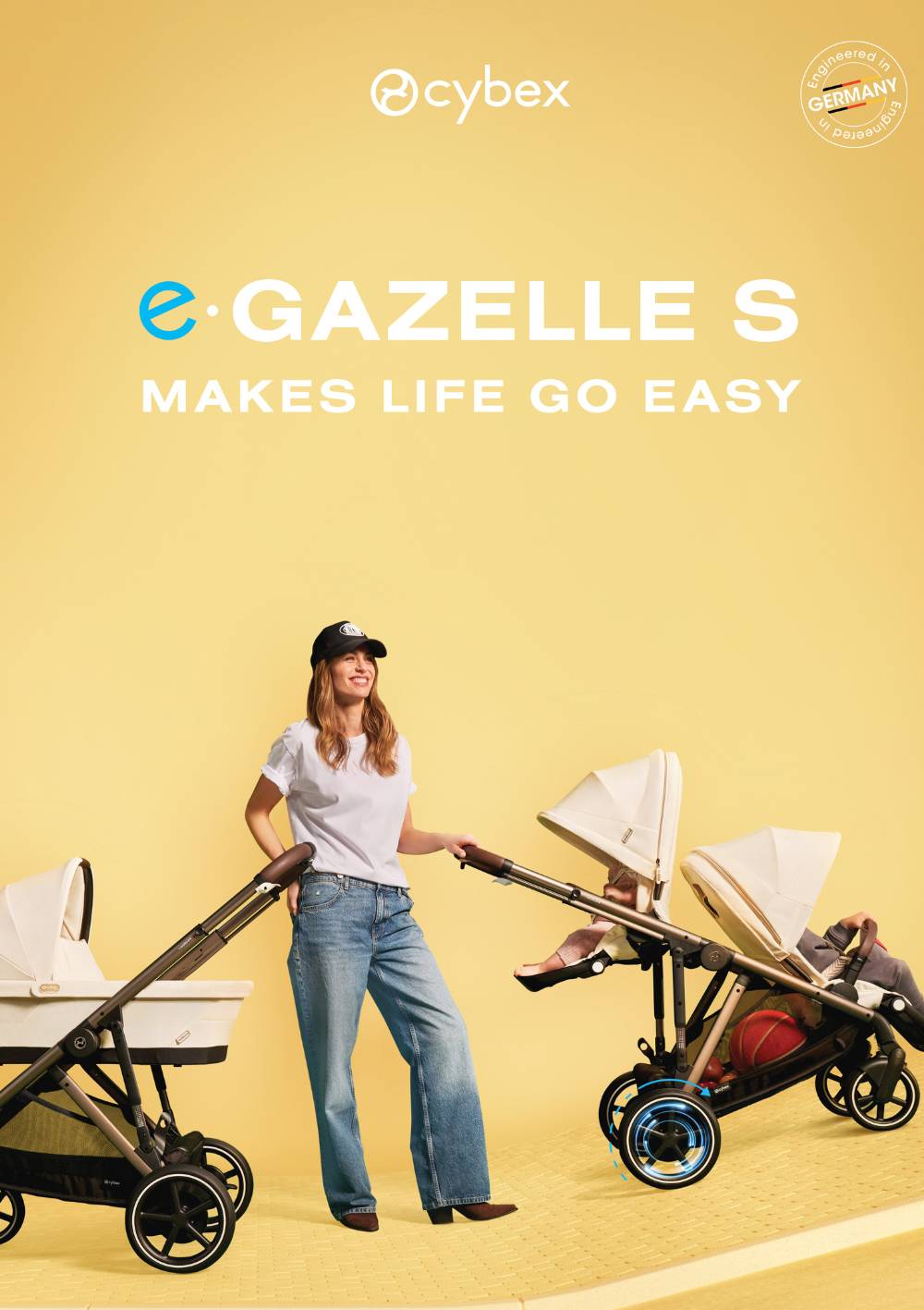 Kinderwagen 'e-Gazelle S' Taupe / Seashell Beige