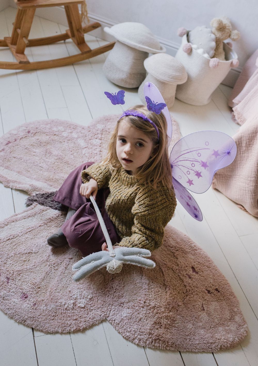 Lorena Canals Teppich mit Tiermotiv 'Butterfly' 120 x 90 cm