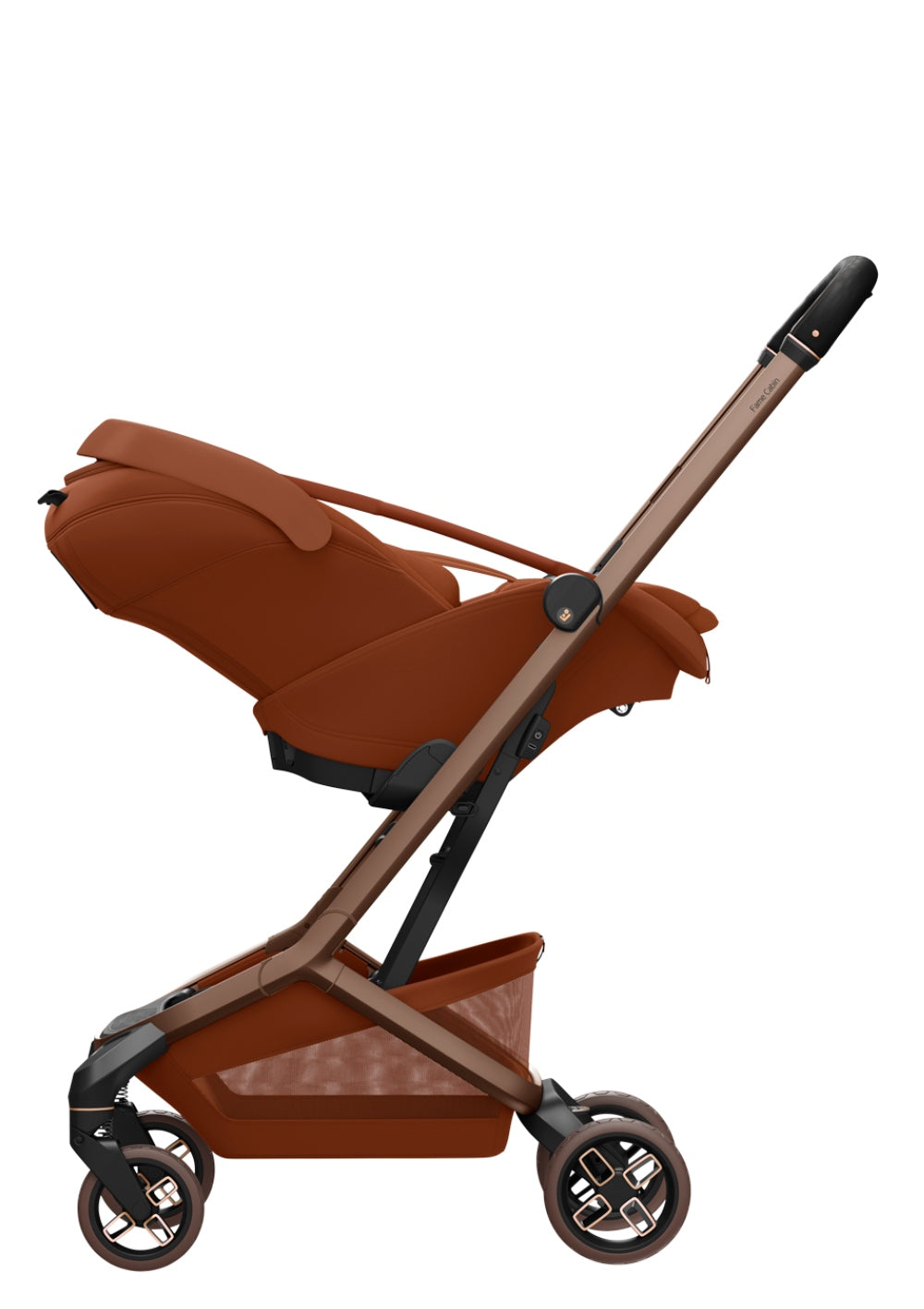 Maxi-Cosi Babyschale 'Coral Slide Pro' Copper Terra als Reisesystem mit Maxi-Cosi Kinderwagen 'Fame Cabin' Copper Terra