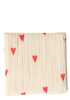 Musselin Mulltuch 'Swaddle Print Medium' Beige Hearts 70 x 70 cm