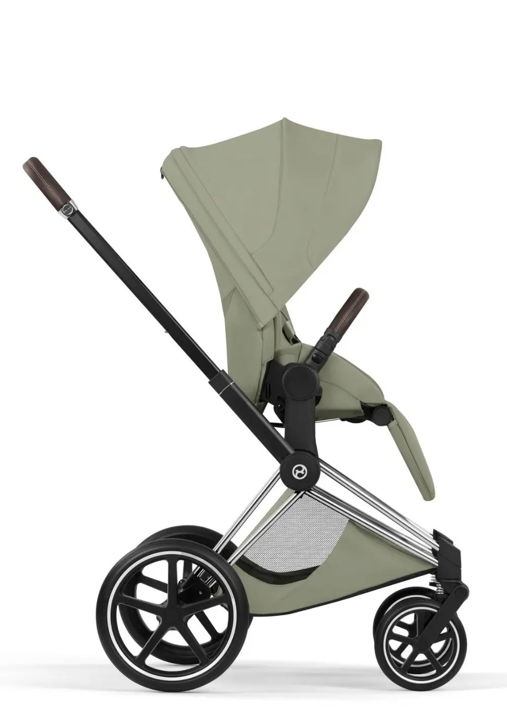 Cybex Kinderwagen-Set 'Priam Style' Sage Green (Frame Chrome Brown)