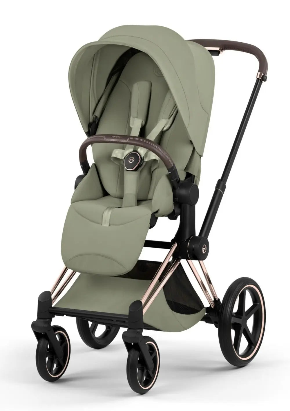 Cybex Kinderwagen-Set 'Priam Style' Sage Green (Frame Roségold)