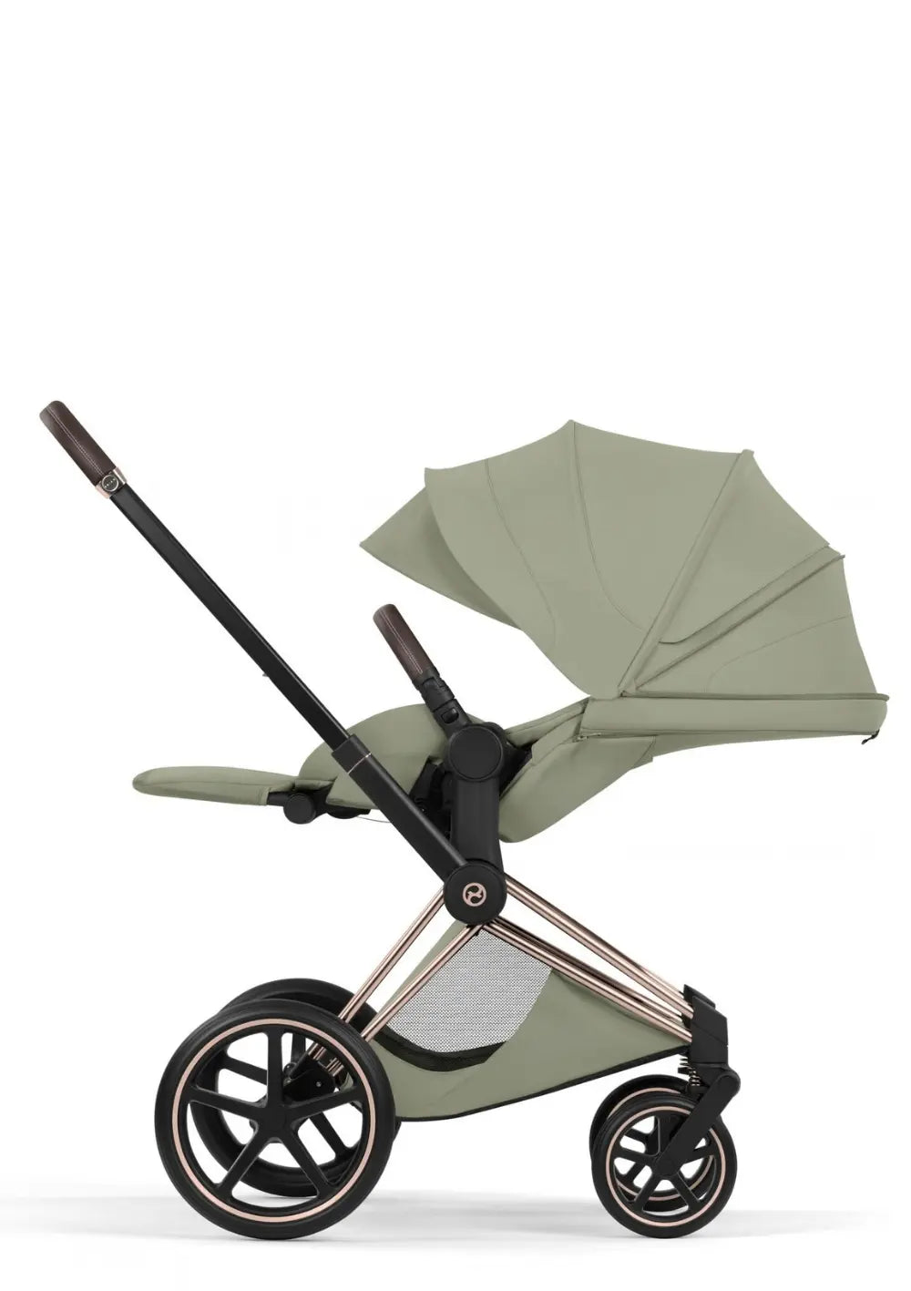 Cybex Kinderwagen-Set 'Priam Style' Sage Green (Frame Roségold)
