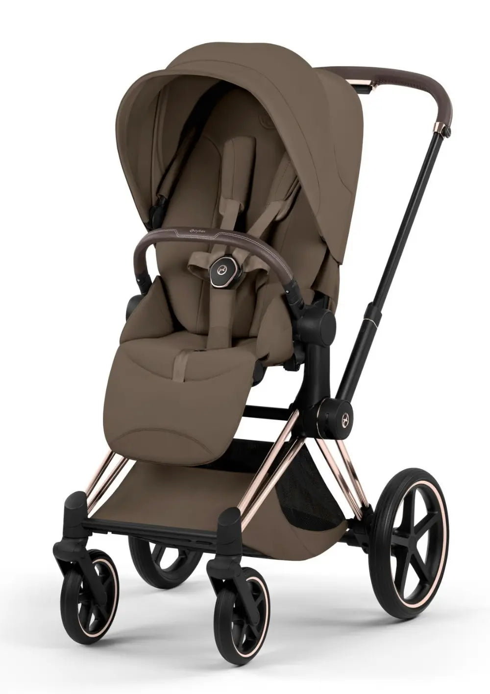 Cybex Kinderwagen-Set 'Priam Style' Coconut Brown (Frame Roségold)