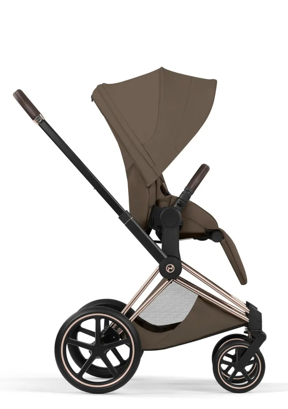 Cybex Kinderwagen-Set 'Priam Style' Coconut Brown (Frame Roségold)