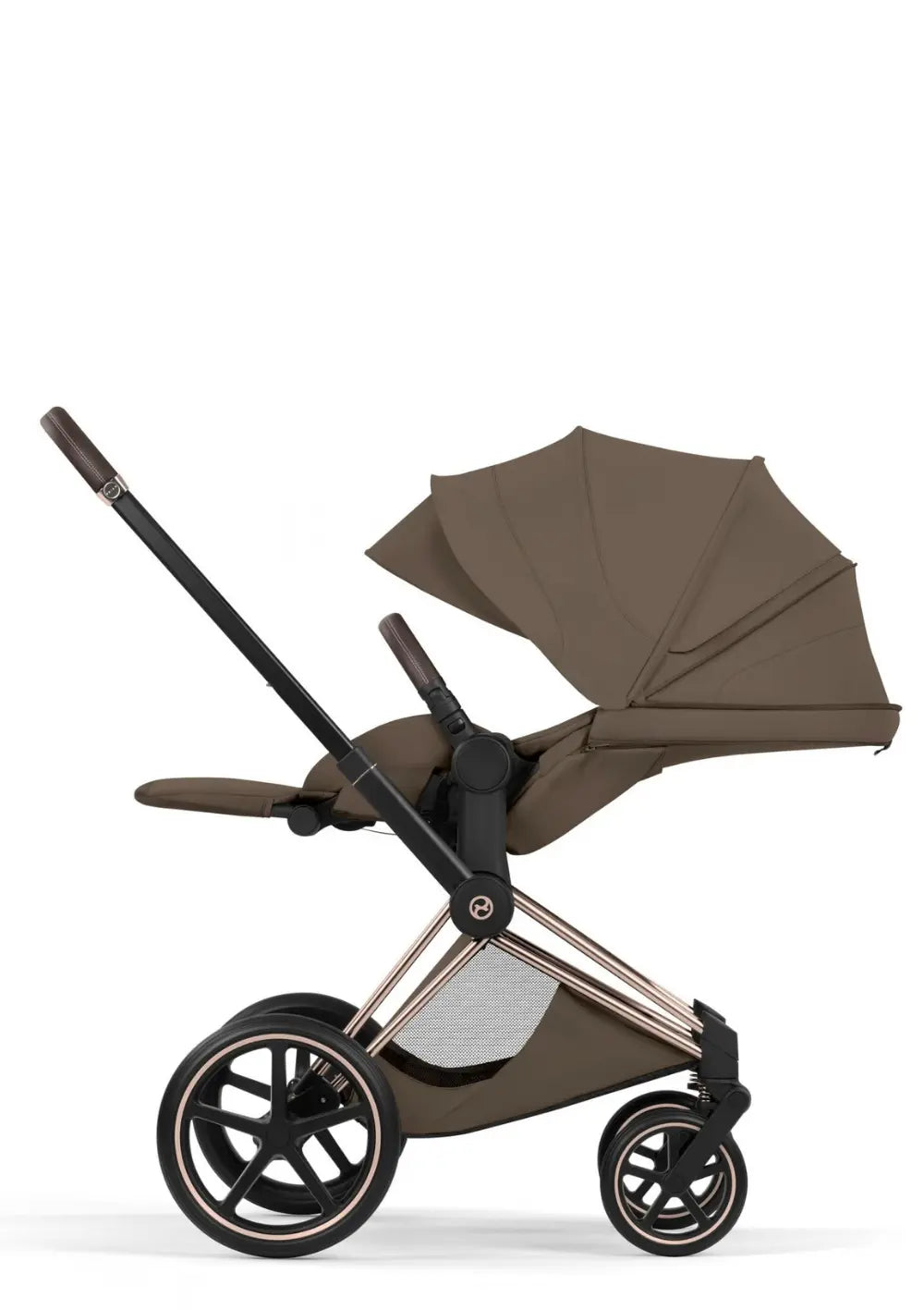Cybex Kinderwagen-Set 'Priam Style' Coconut Brown (Frame Roségold)
