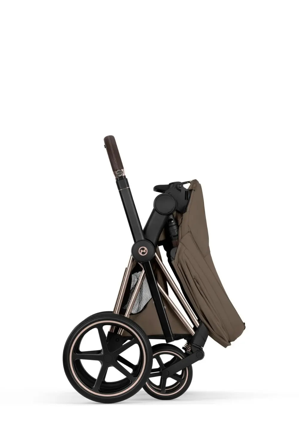 Cybex Kinderwagen-Set 'Priam Style' Coconut Brown (Frame Roségold)