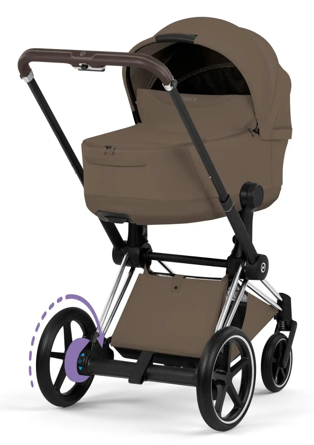 Cybex Kinderwagen-Set 'e-Priam Style' Coconut Brown (Frame Chrome Brown)
