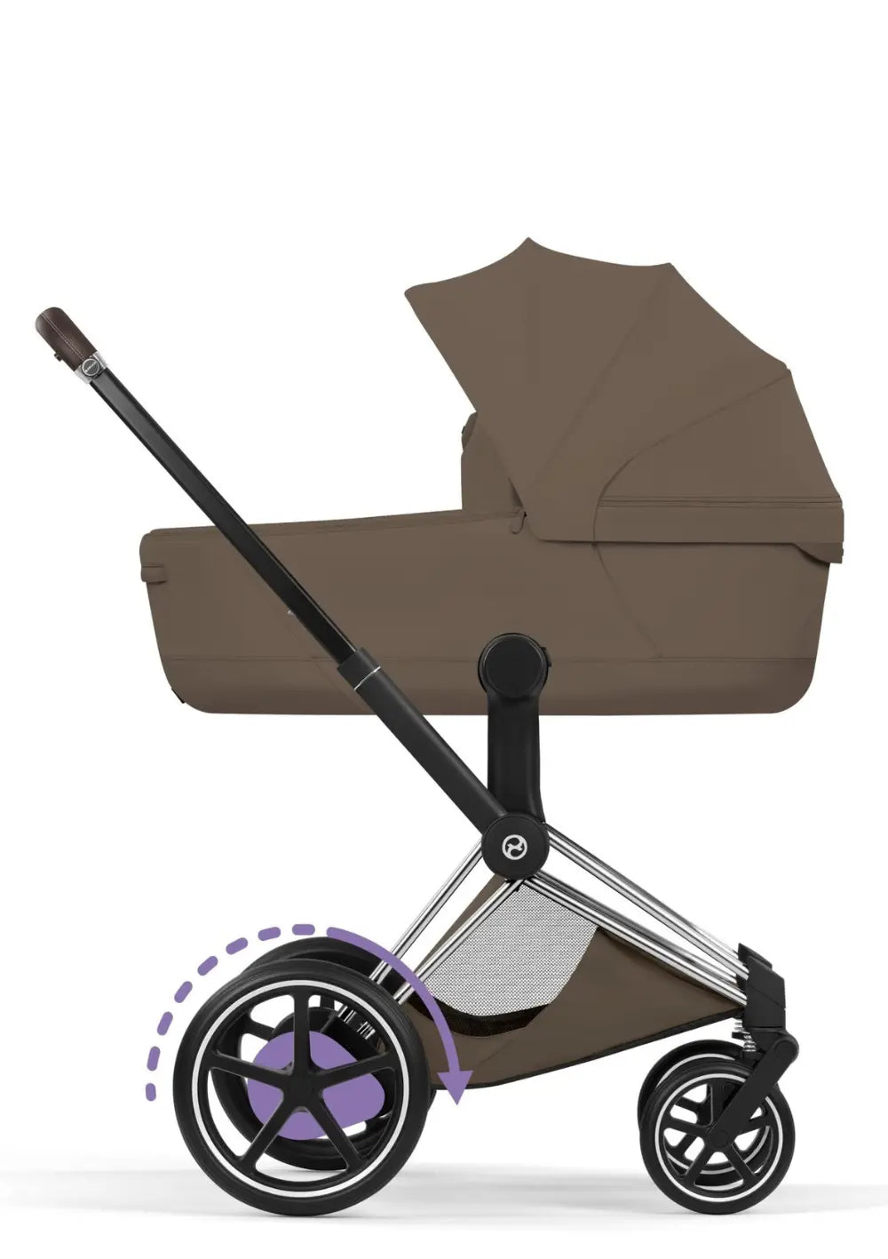 Cybex Kinderwagen-Set 'e-Priam Style' Coconut Brown (Frame Chrome Brown)
