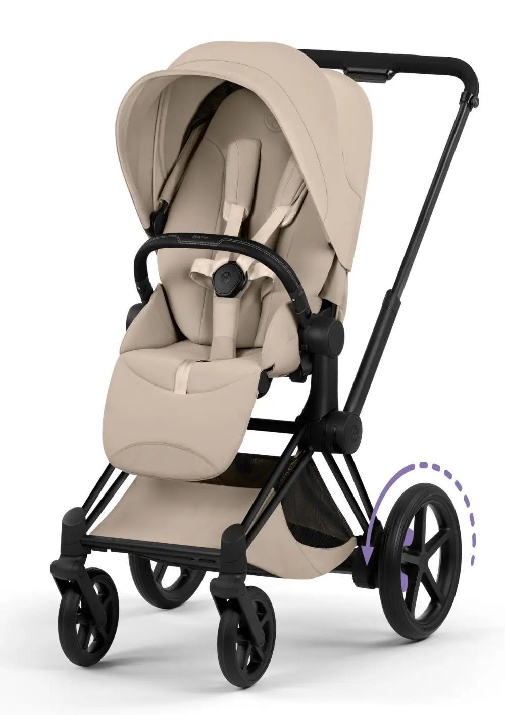 Cybex Kinderwagen-Set 'e-Priam Style' Cozy Beige (Frame Matt Black)
