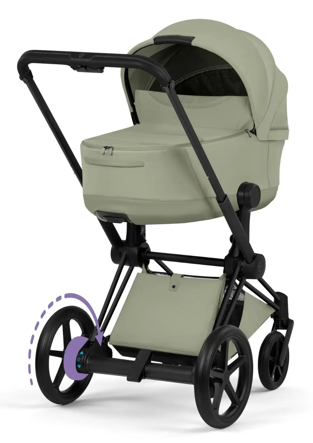 Cybex Kinderwagen-Set 'e-Priam Style' Sage Green (Frame Matt Black)