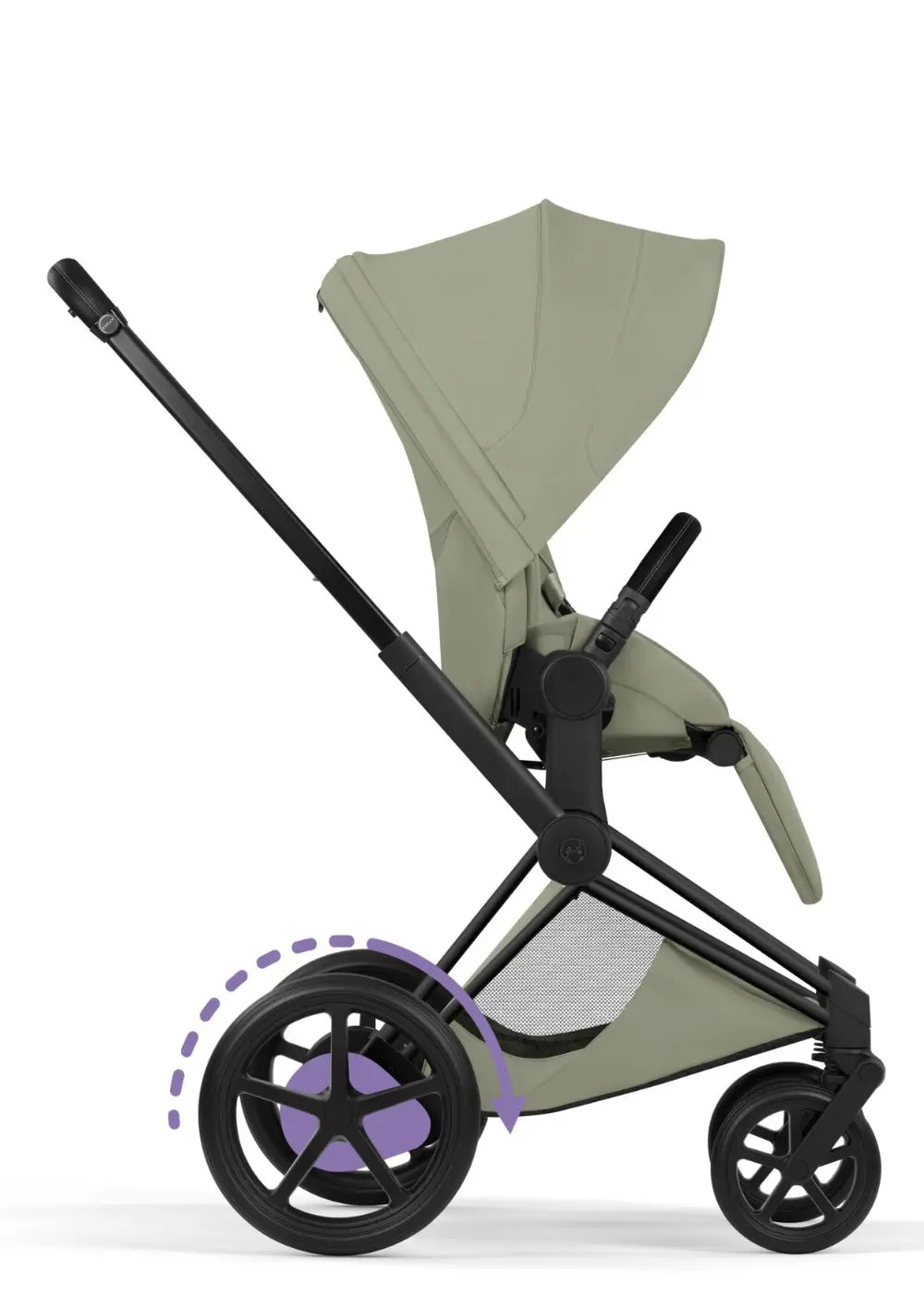 Cybex Kinderwagen-Set 'e-Priam Style' Sage Green (Frame Matt Black)