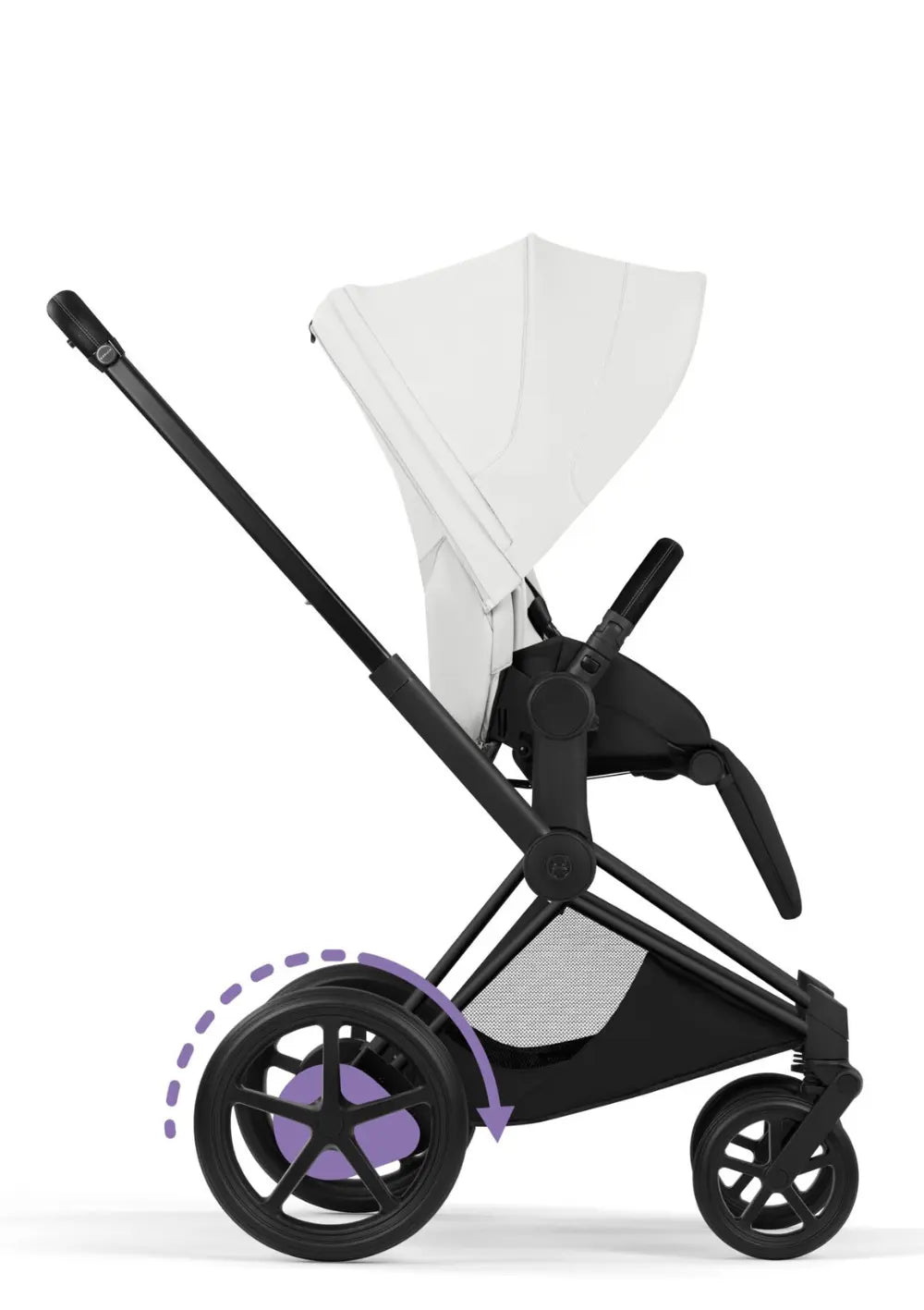Cybex Kinderwagen-Set 'e-Priam Style' Off White / Gestell Matt Black