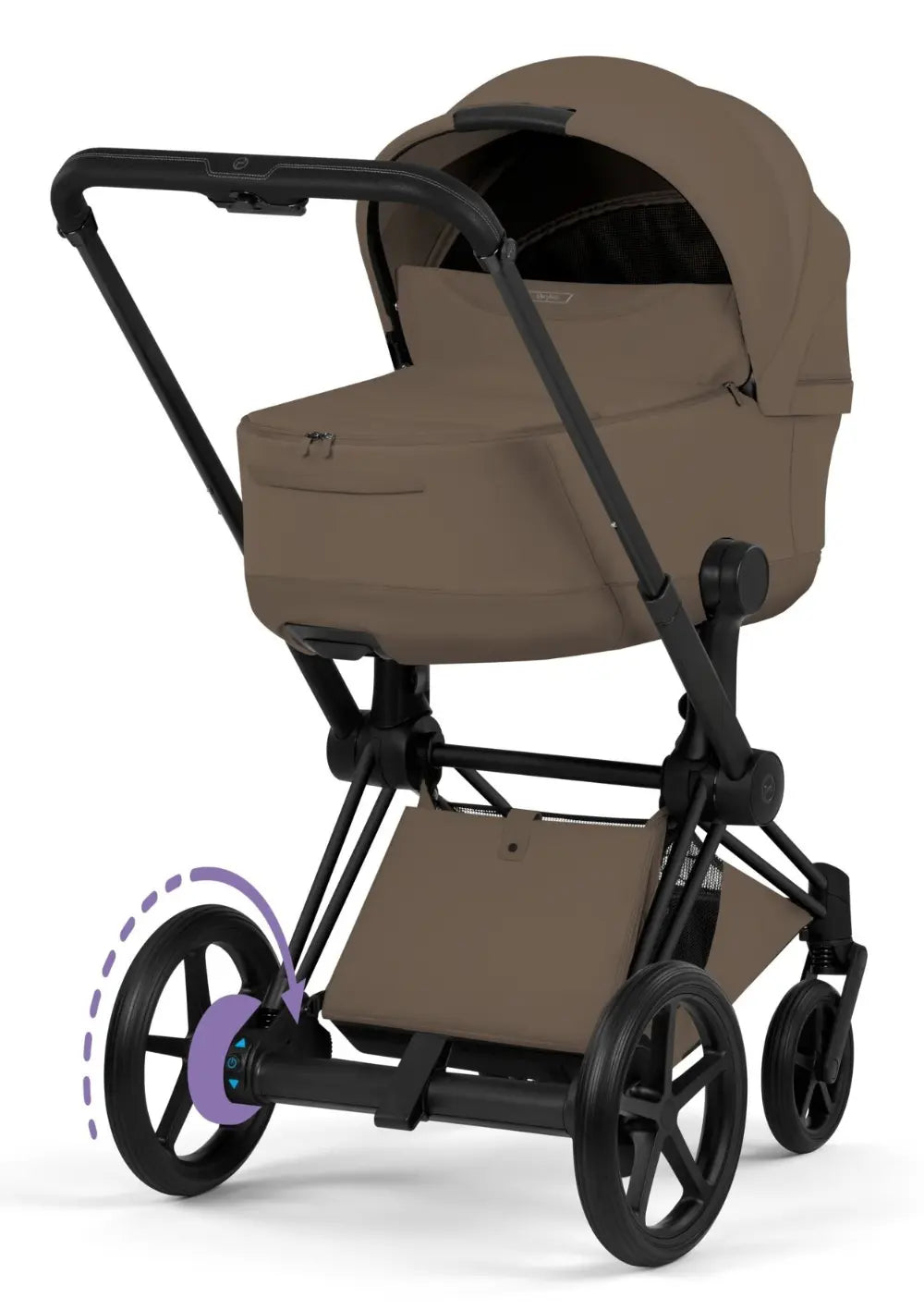 Cybex Kinderwagen-Set 'e-Priam Style' Coconut Brown (Frame Matt Black)