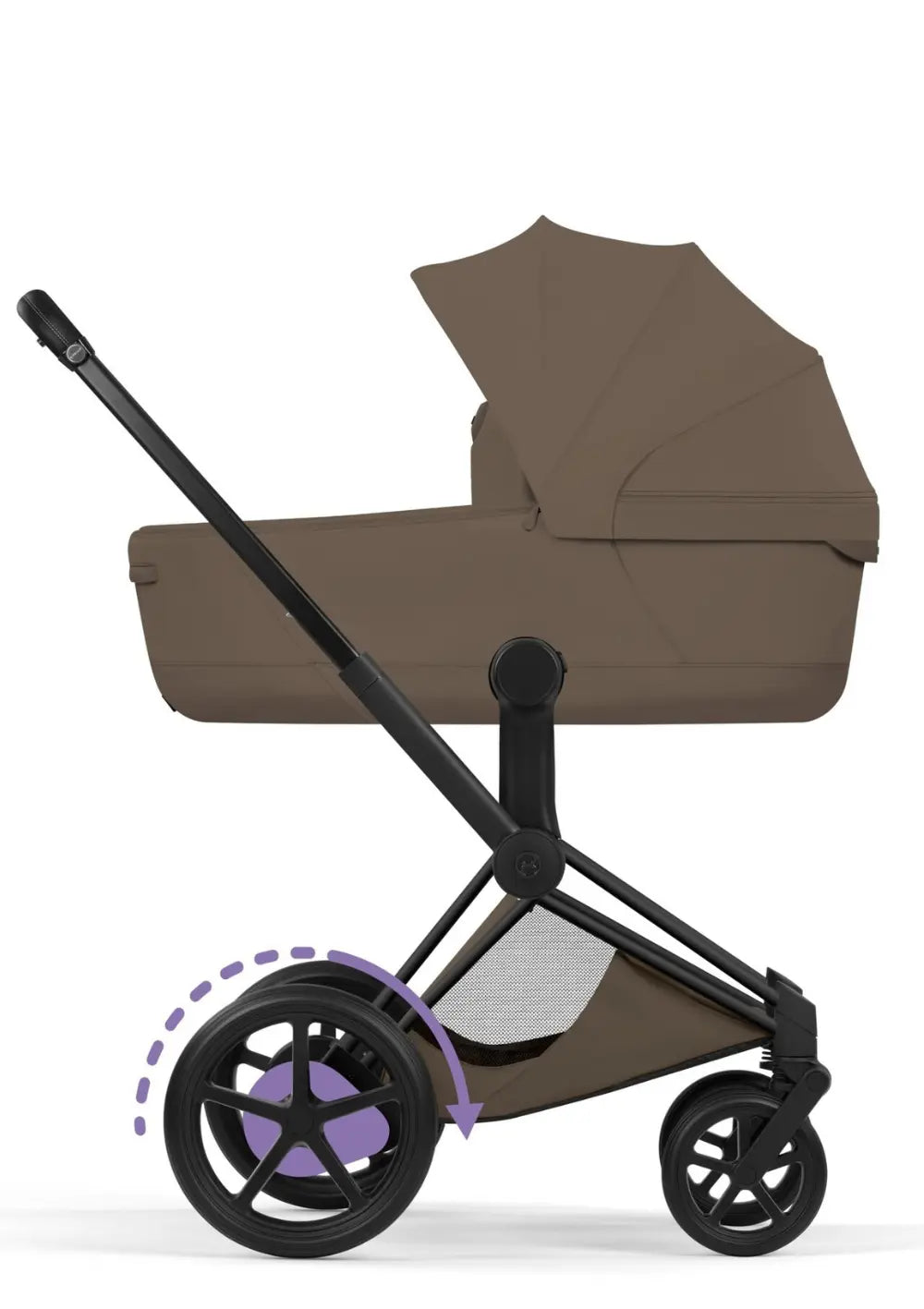 Cybex Kinderwagen-Set 'e-Priam Style' Coconut Brown (Frame Matt Black)