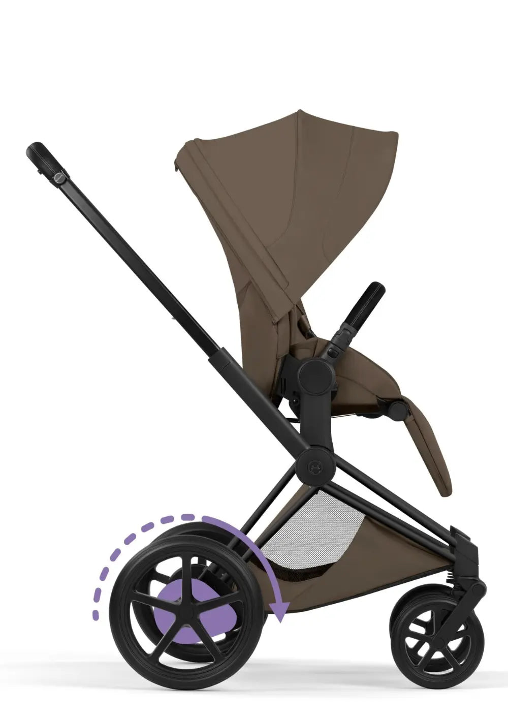 Cybex Kinderwagen-Set 'e-Priam Style' Coconut Brown (Frame Matt Black)