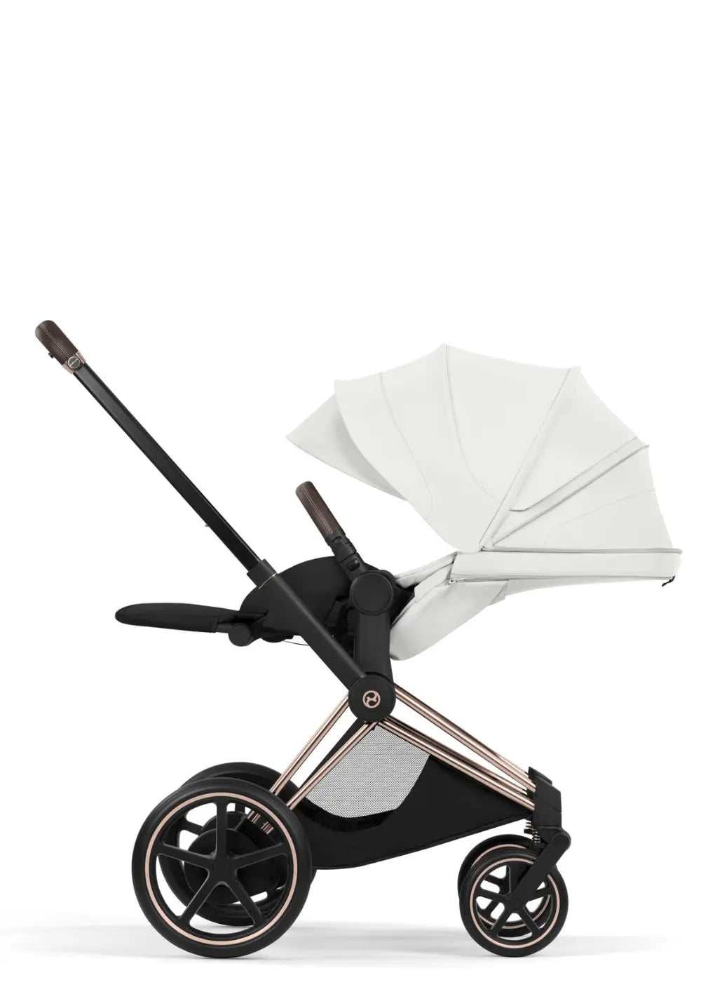 Cybex Kinderwagen-Set 'e-Priam Style' Off White / Gestell Roségold