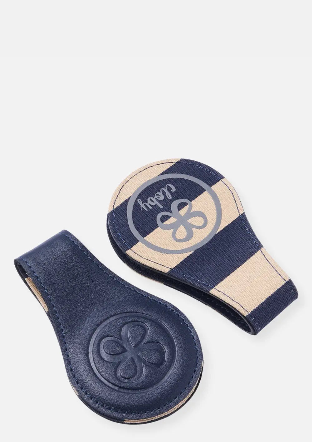 Cloby 2er-Set Magnet-Clips Leder Navy Blue