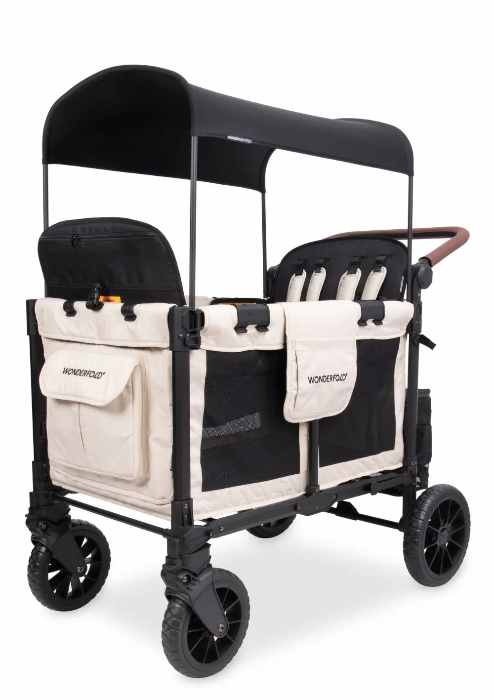 WonderFold W4 Luxe Pro Kinderwagen 4-Sitzer Sandy Beige