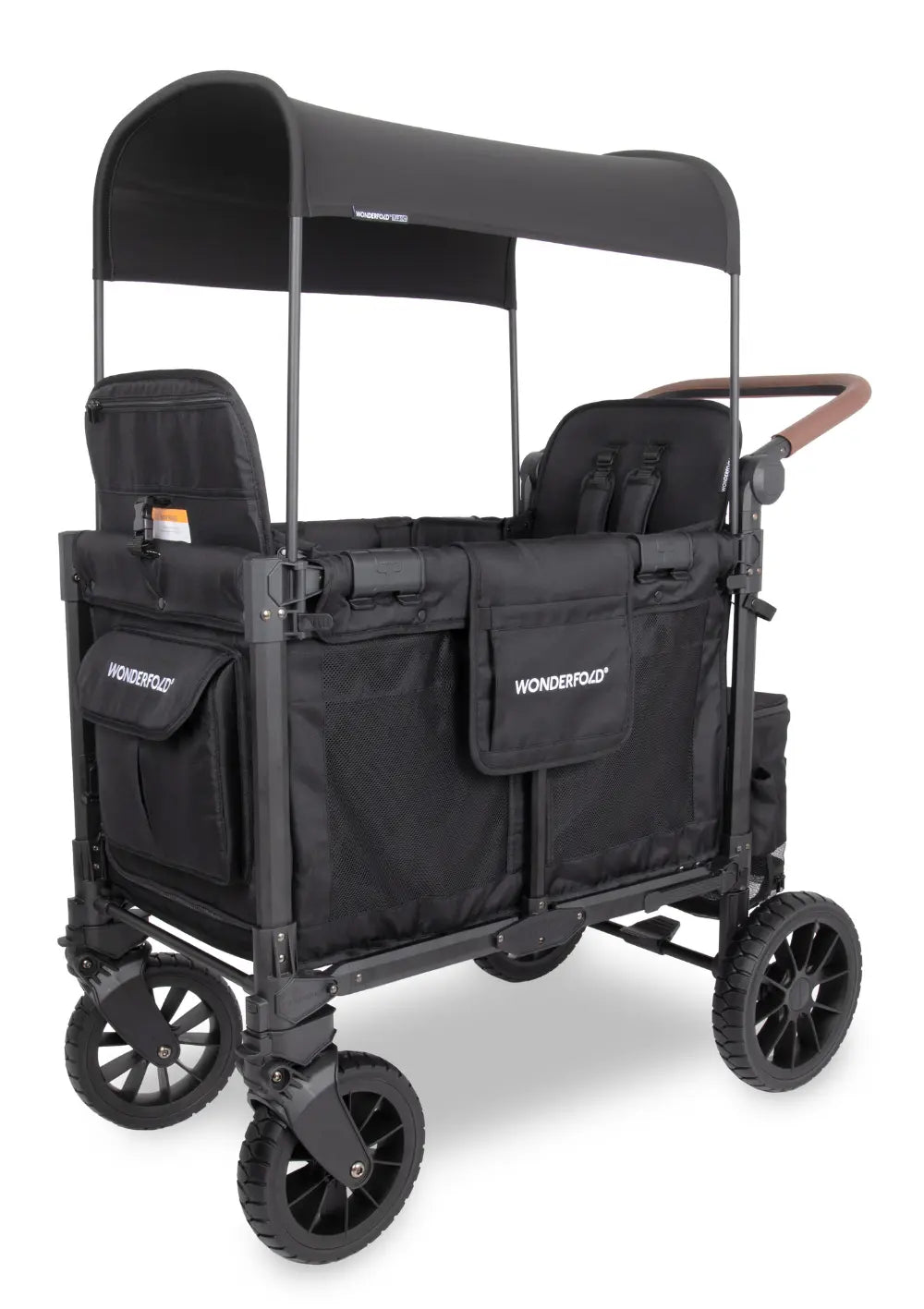 WonderFold W2 Luxe Pro Kinderwagen 2-Sitzer Jet Black