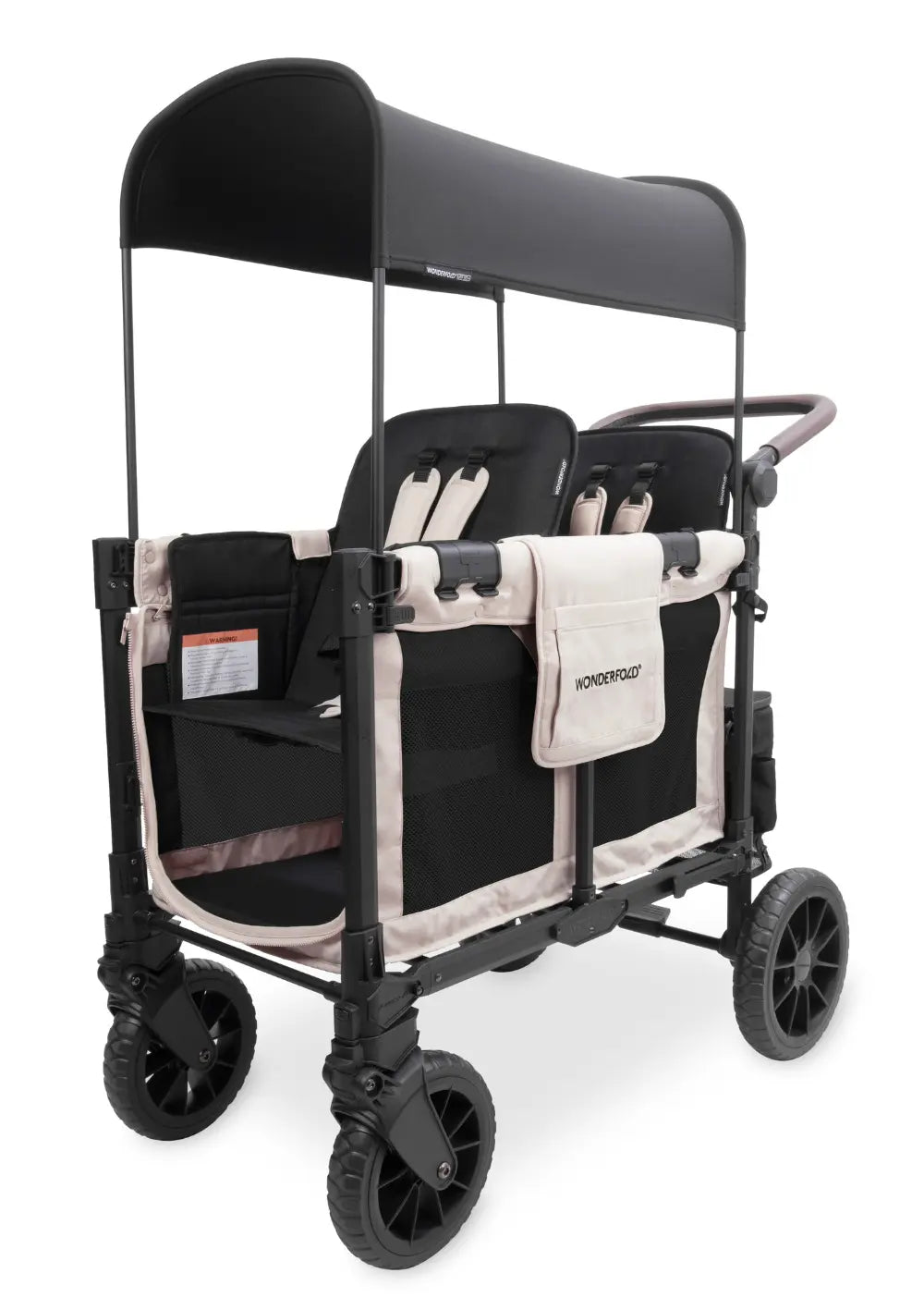 WonderFold W2 Luxe Pro Kinderwagen 2-Sitzer Sandy Beige