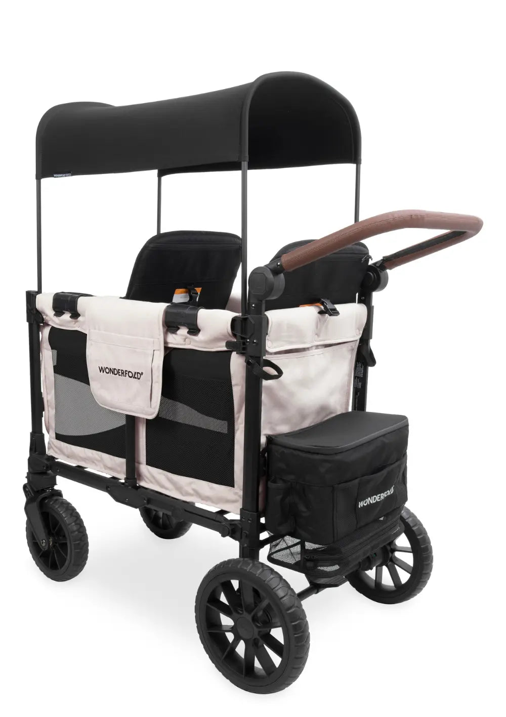 WonderFold W2 Luxe Pro Kinderwagen 2-Sitzer Sandy Beige