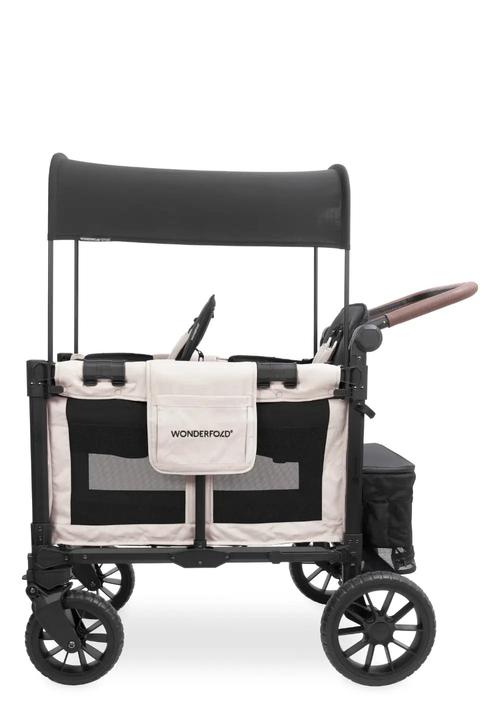 WonderFold W2 Luxe Pro Kinderwagen 2-Sitzer Sandy Beige