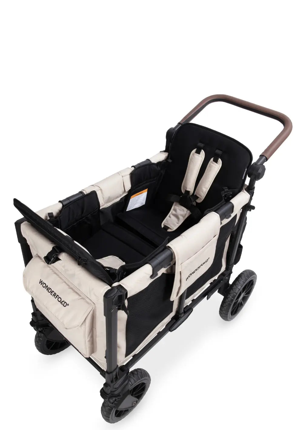 WonderFold W2 Luxe Pro Kinderwagen 2-Sitzer Sandy Beige
