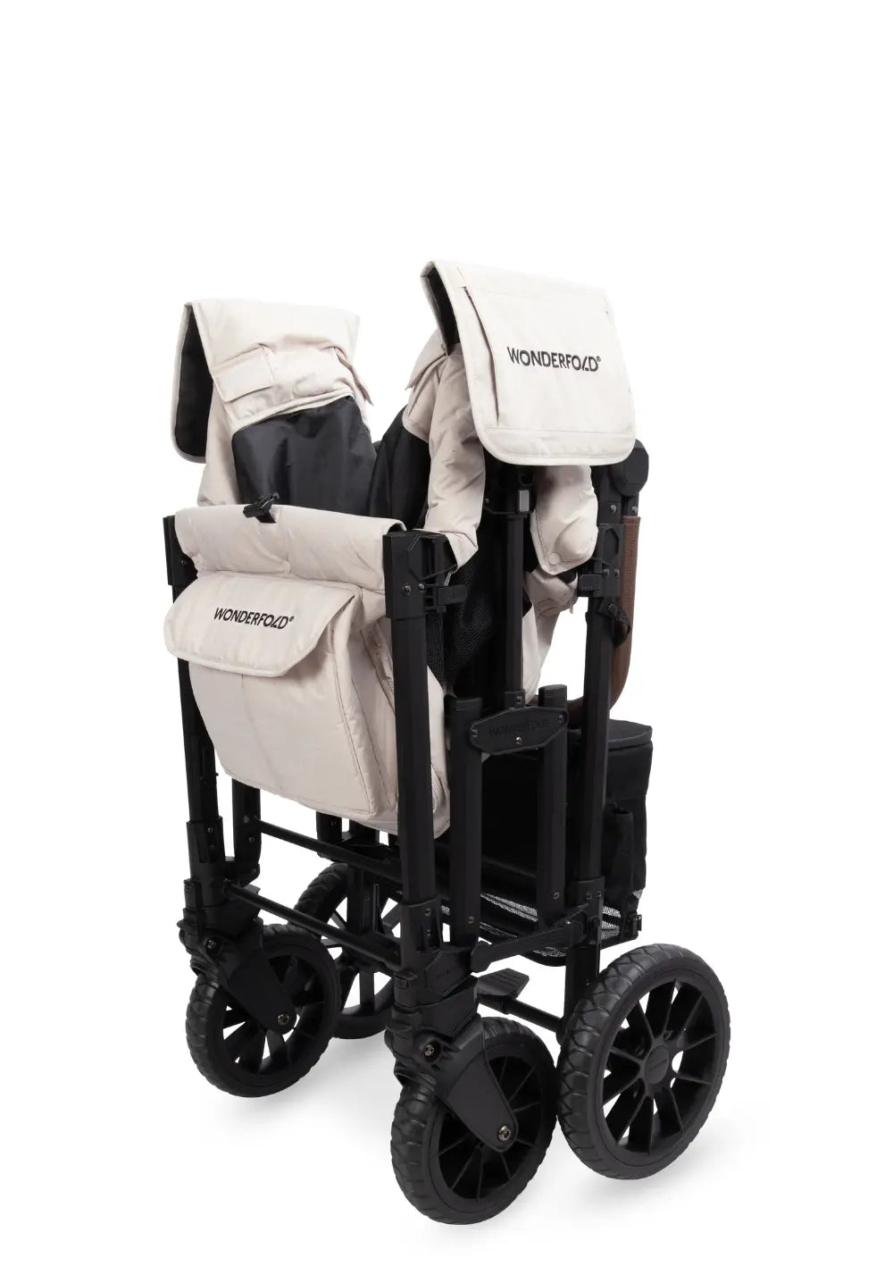 WonderFold W2 Luxe Pro Kinderwagen 2-Sitzer Sandy Beige
