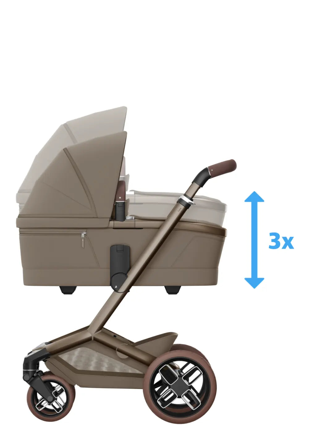 Maxi-Cosi Kinderwagen-Set 'Fame' Oak Truffle mit höhenverstellbarer Liegewanne