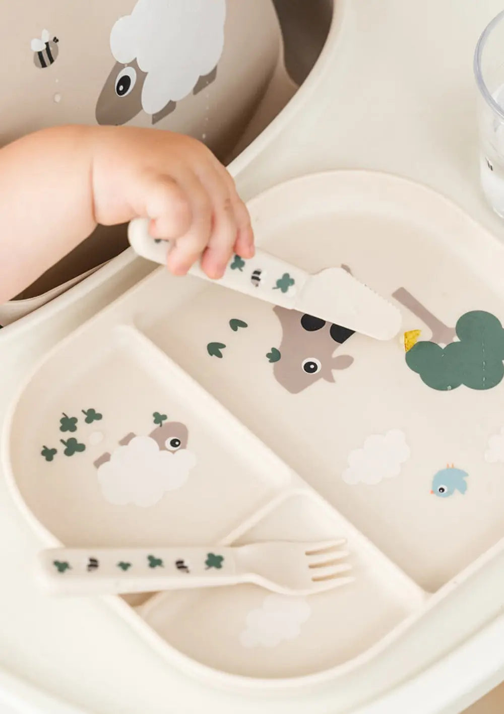 Done by Deer Kinderbesteck-Set 'Foodie' Tiny farm sand