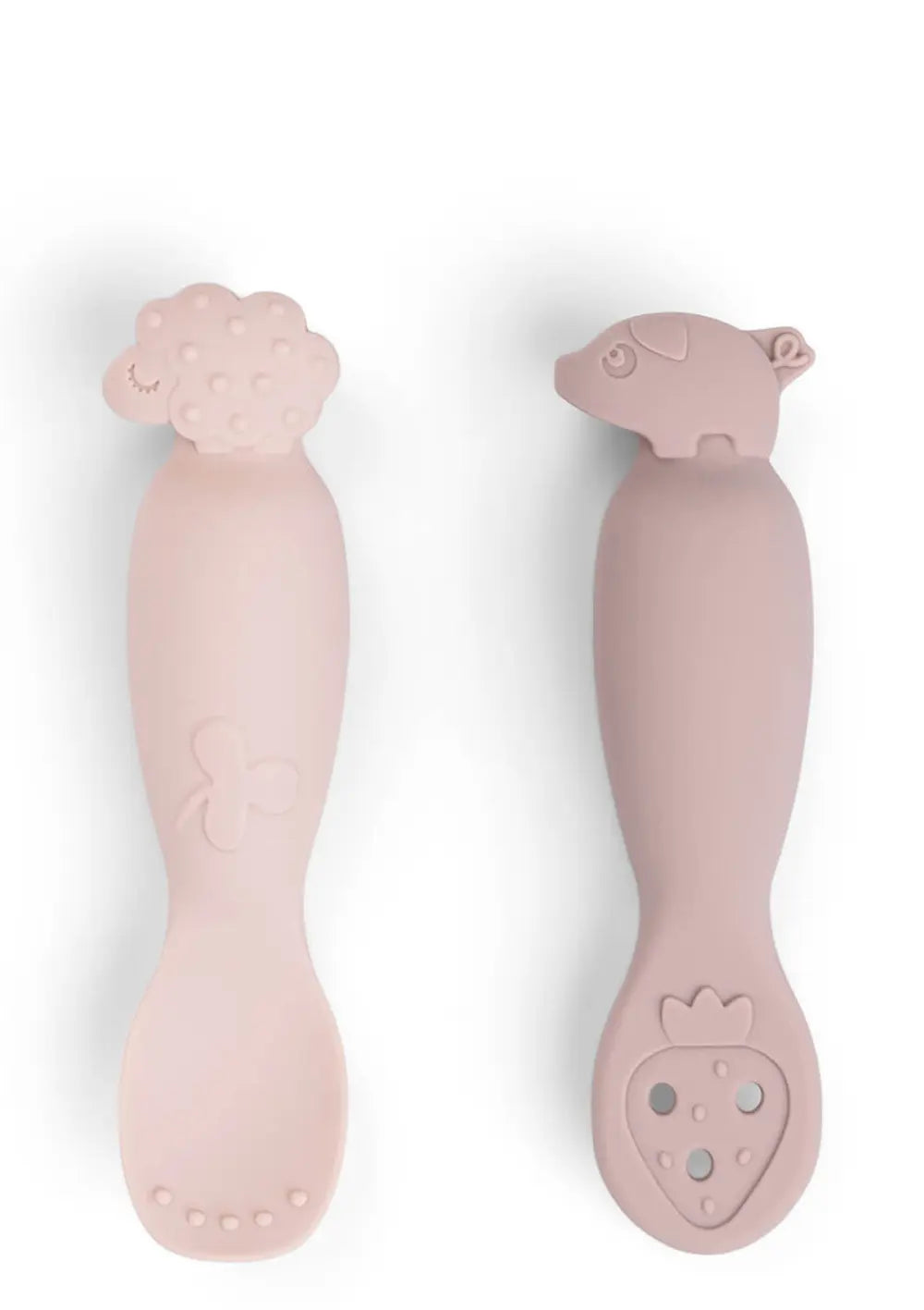 Done by Deer Silikon Babylöffel-Set Tiny farm rosa