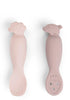 Silikon Babylöffel-Set Tiny farm rosa