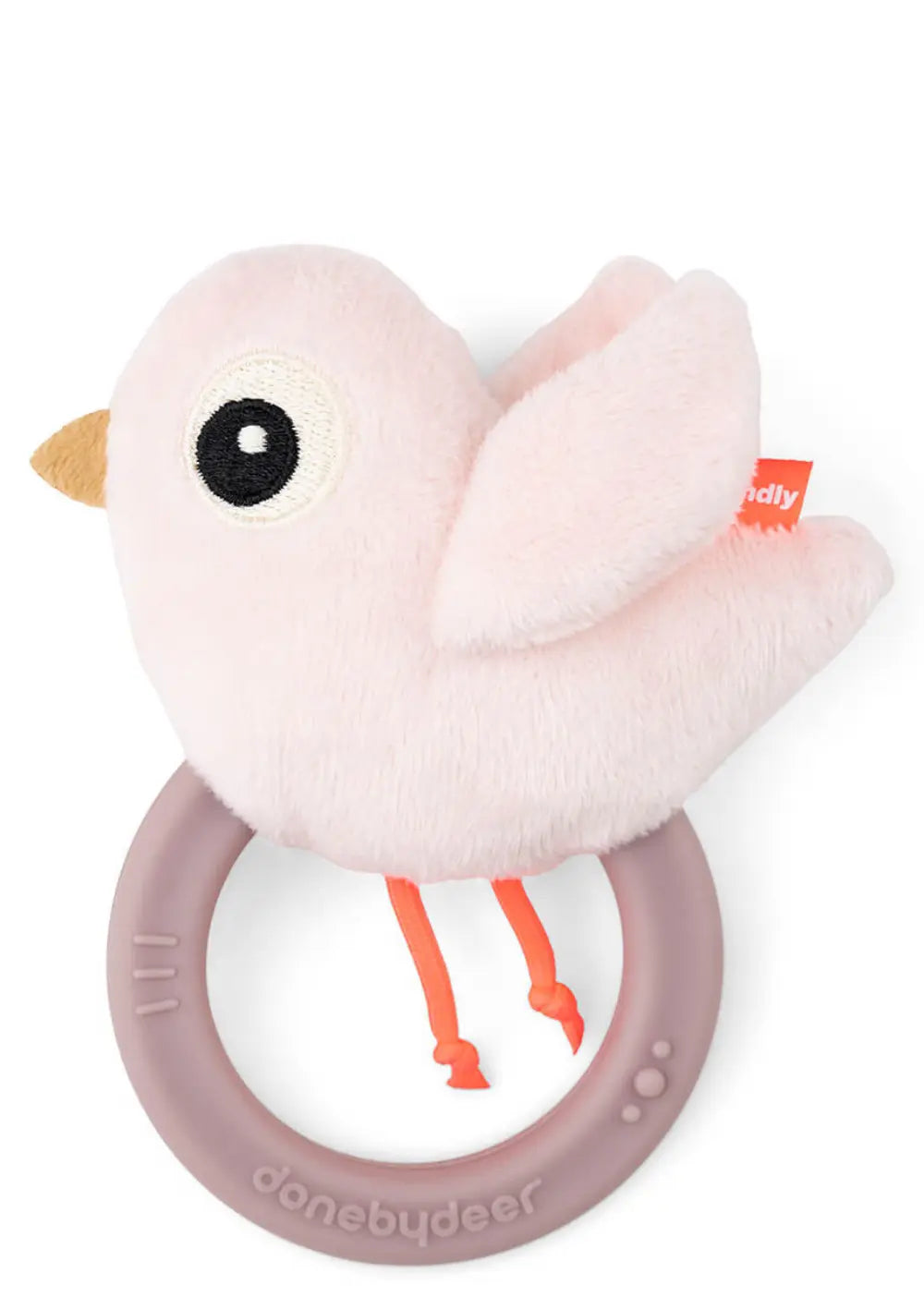 Done by Deer Rassel mit Beißring 'Birdee' rosa