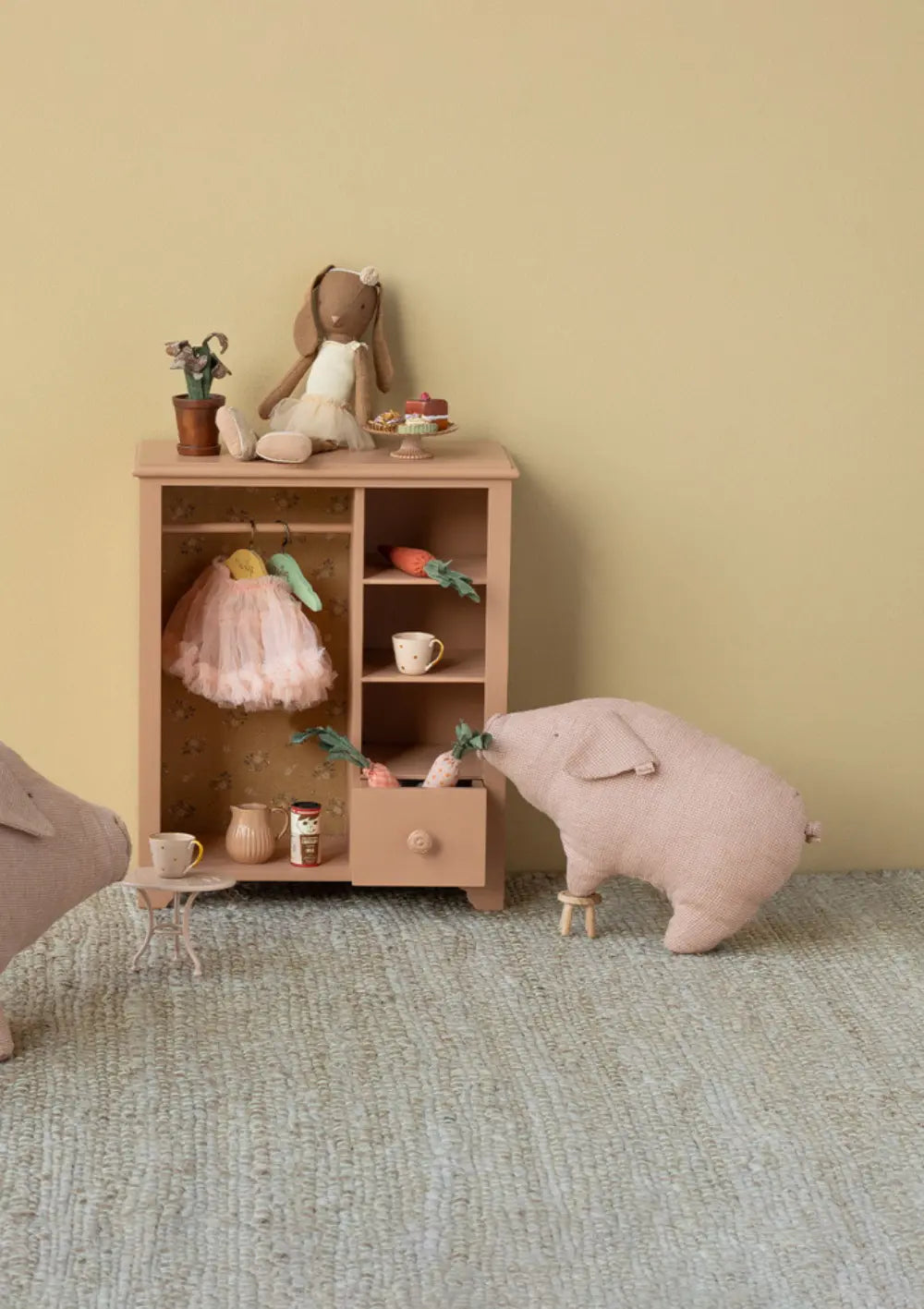 Maileg Stofftier 'Polly Pork' rosa-kariert klein