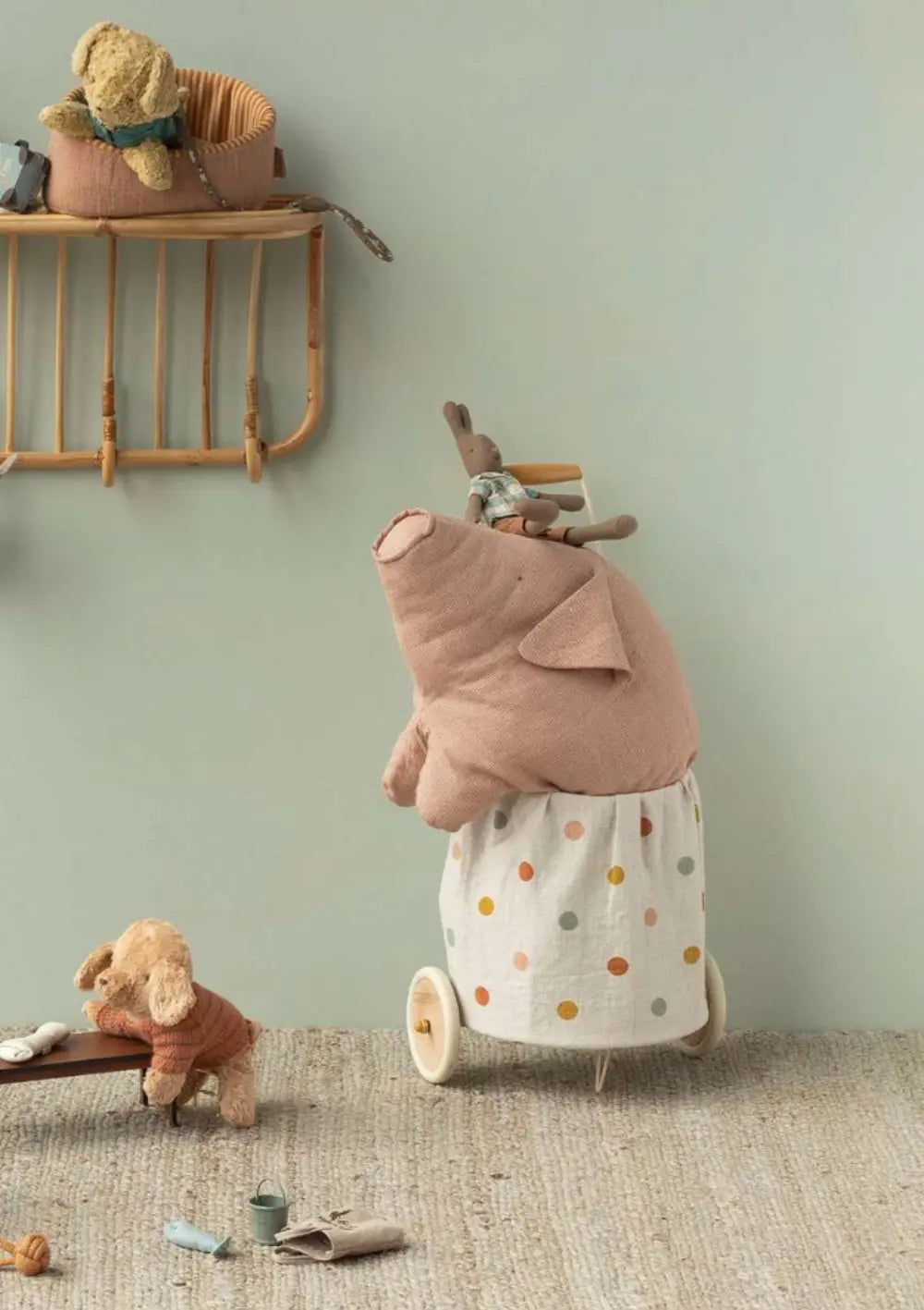 Maileg Stofftier 'Polly Pork' rosa-kariert groß