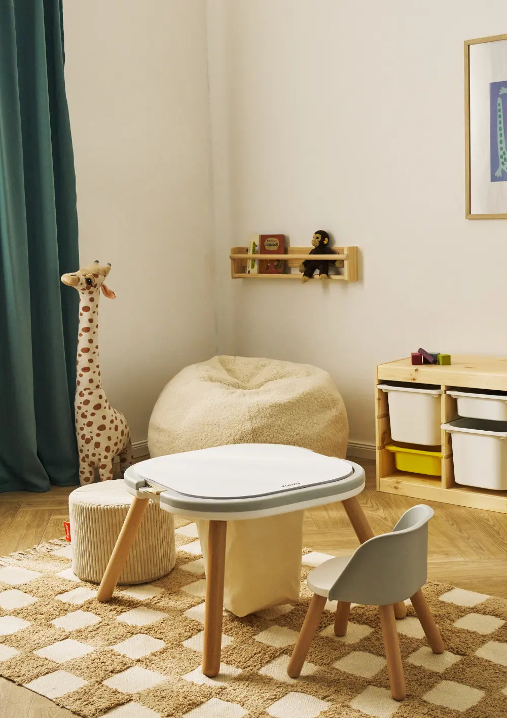 Funzy Spieltisch & Stühle Set Graphit Grau