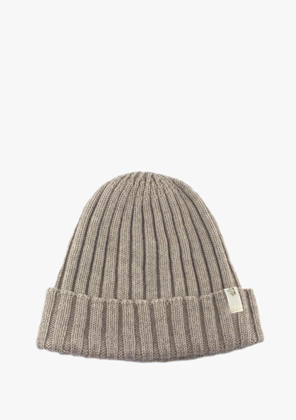 Merino Babymütze gerippt beige