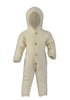 Wollfleece Overall mit Kapuze natur