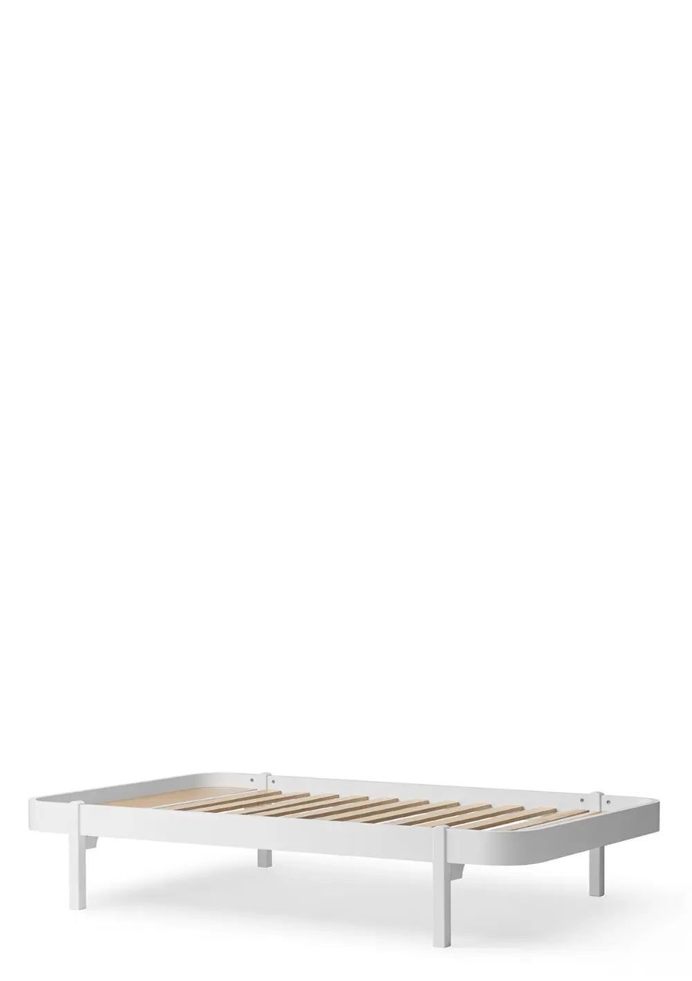 Lounger Bett 'Wood' Weiß 200 x 120 cm