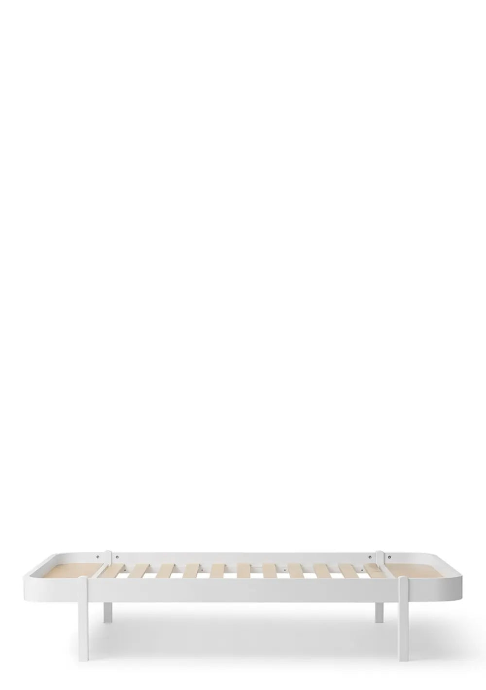 Lounger Bett 'Wood' Weiß 200 x 120 cm