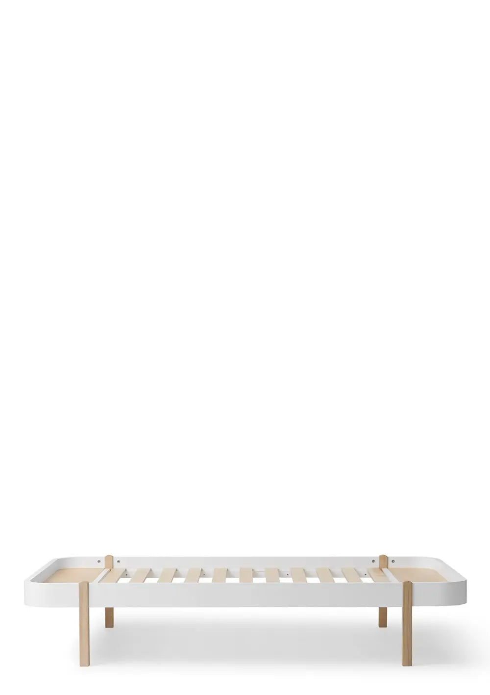 Lounger Bett 'Wood' Weiß/Eiche  200 x 120 cm