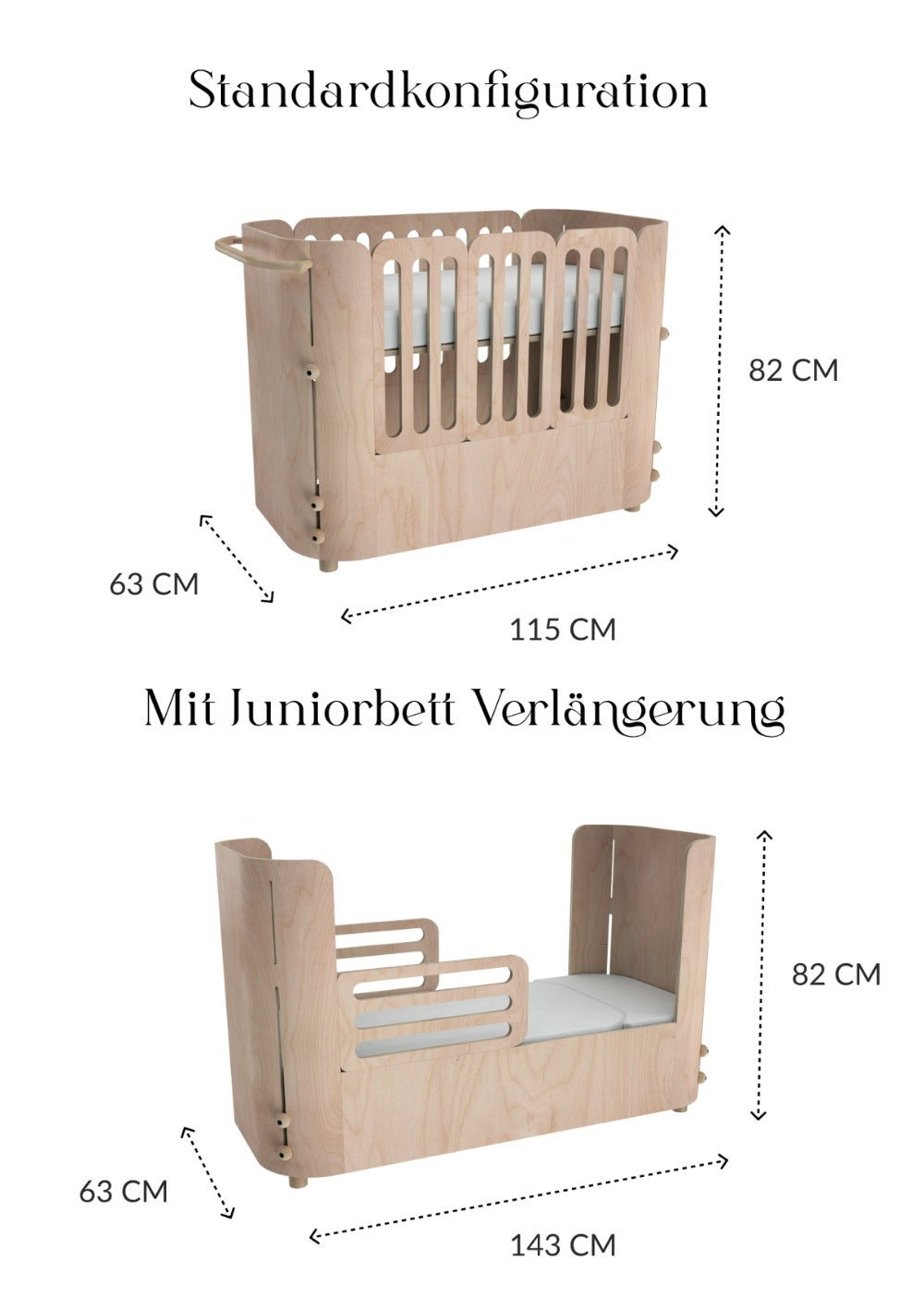 Nani Berlin 4-in-1 mitwachsendes Babybett 
