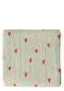 Musselin Mulltuch 'Swaddle Print Large' Green Hearts 120 x 120 cm