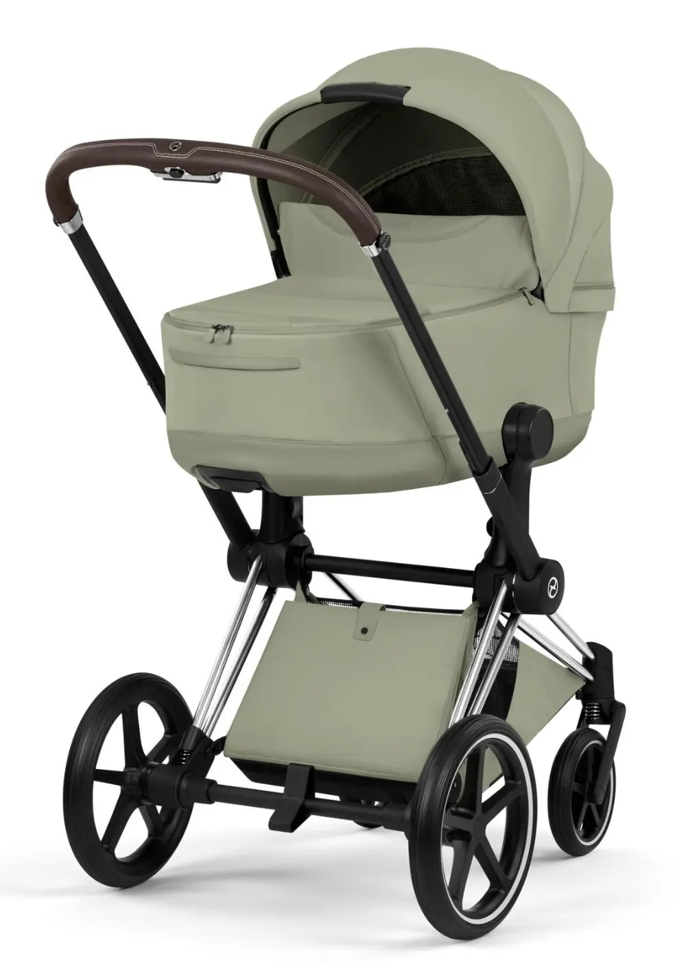 Cybex Kinderwagen-Set 'Priam Style' Sage Green (Frame Chrome Brown)
