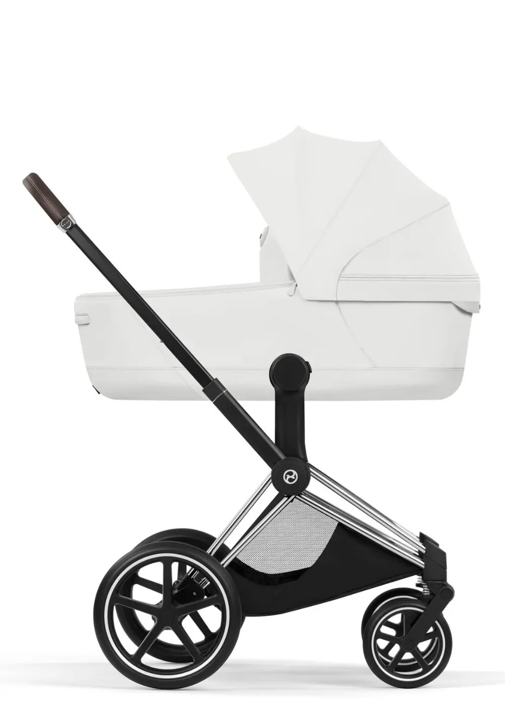 Cybex Kinderwagen-Set 'Priam Style' Off White / Gestell Chrome Brown